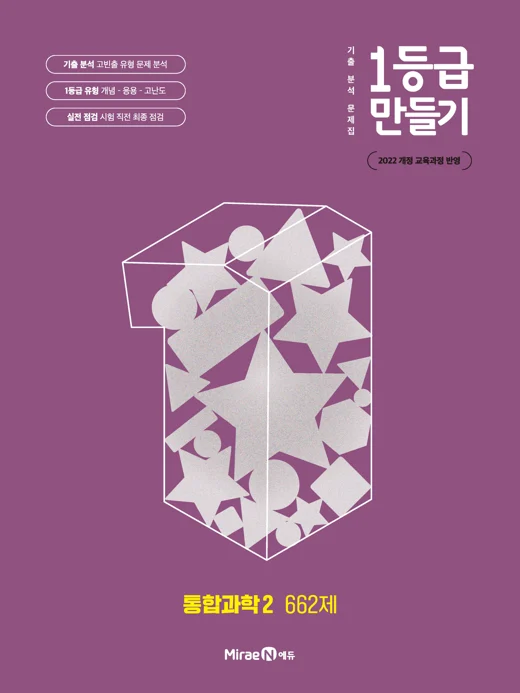 1등급 만들기 통합과학2 662제 2025 교재 표지