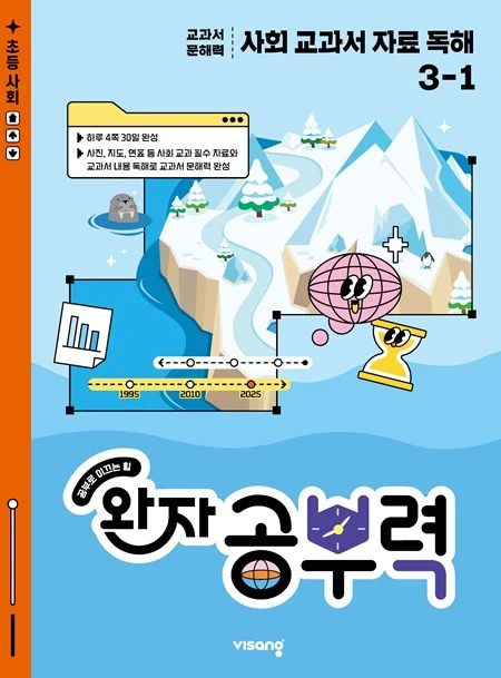 완자 공부력 사회 교과서 자료 독해 3-1 2026 교재 표지