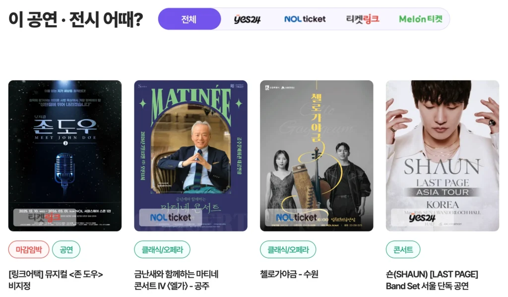 청년문화예술패스-사용처-화면