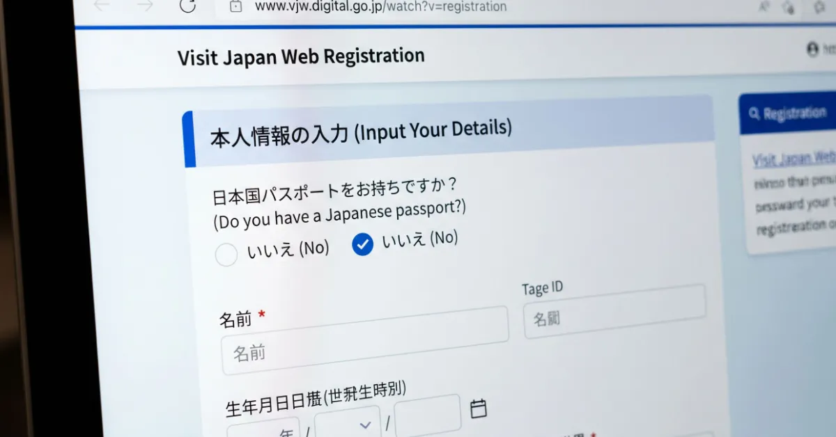 비짓재팬 본인 정보 등록 시 여권 소지 여부 선택 화면 모달
