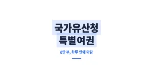 국가유산청 특별여권 신청/조회: 대상 및 접수 기간 비용 총정리