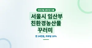 서울 임산부 친환경농산물 꾸러미 24만원 혜택, 자치구별 신청 기간부터 확인하세요.