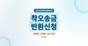 착오송금 반환신청 방법: 예금보험공사 신청 조건과 절차 총정리