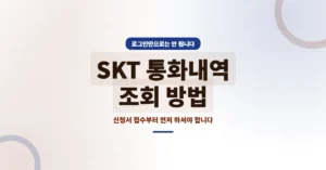 SKT 통화내역 조회 신청: 발신 수신이력 급하게 열람/확인 하는 방법