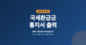 홈택스 국세환급금 통지서 출력 신청: 메뉴 위치, 조회/재발급 방법