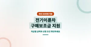 전기이륜차 구매보조금 지원, 최대 300만원까지 받는 조건은 이렇습니다.