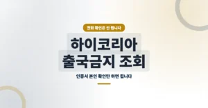 하이코리아 출국금지 조회/검색: 온라인에서 1분안에 여부확인 하는 방법