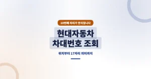 현대자동차 차대번호 조회 방법과 위치, 10번째 자리에서 연식 확인!