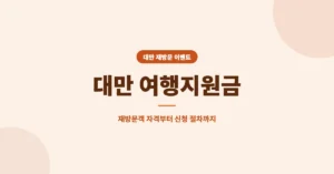 대만 여행지원금 신청: 최대 8,000TWD 재방문 혜택 접수 방법