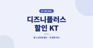 디즈니플러스 할인 KT, 월 1,000원 할인 가입 방법과 연 결제 비교