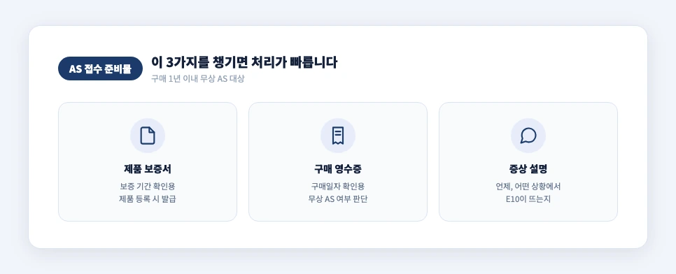 릴 하이브리드 3.0 AS 접수 준비물 체크리스트 — 보증서, 영수증, 증상 설명