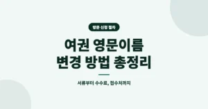 여권 영문이름 변경 신청: 수수료 및 허용 조건, 방법, 준비서류, 대행기관