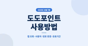 도도포인트 사용방법, 앱 조회, 사용처, 번호 변경, 유효기간 정리